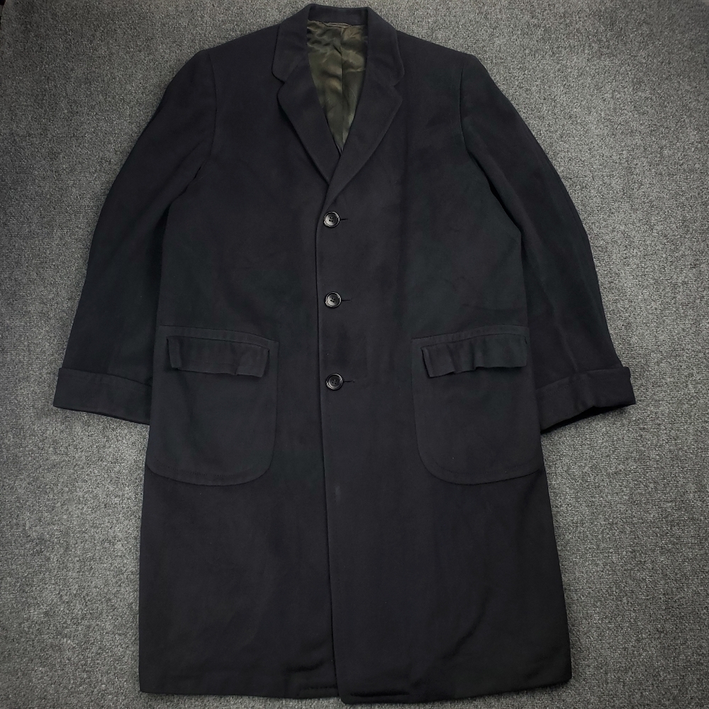 Vintage 50s Bonds 100% Cashmere Wool Overcoat Mens Large Mid Century Luxury